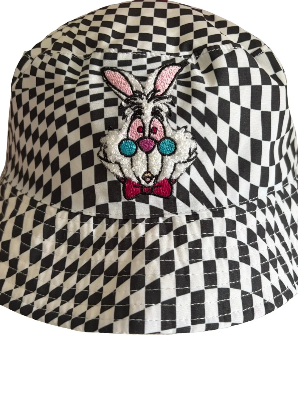 Disney Parks Alice in Wonderland Black & White Checkered Bucket Hat
